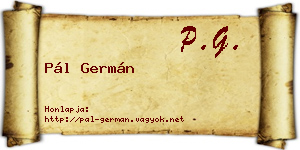 Pál Germán névjegykártya